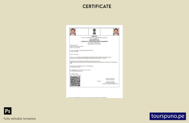 listo para imprimir plantilla de certificado de matrimonio del registro de matri
